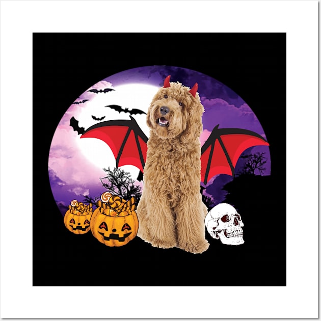 Happy Halloween Labradoodle Dogs Halloween Gift Wall Art by Rene	Malitzki1a